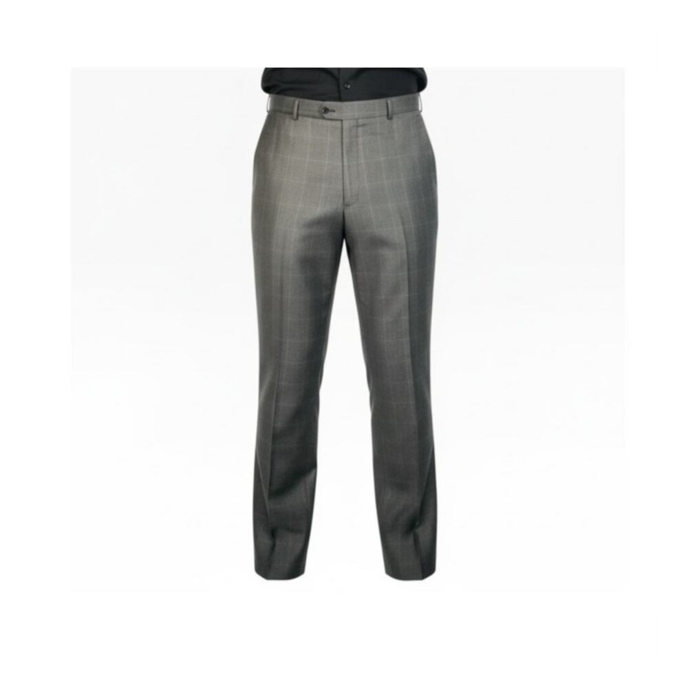 Roundtree & Yorke Windowpane Dress Pants 33x32 Business Casual Slacks